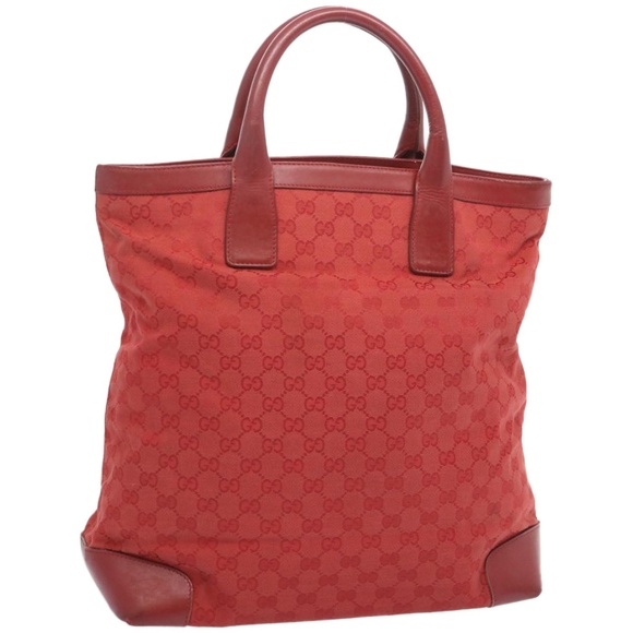 GUCCI GG Canvas Hand Bag Red 002 1093 Auth bs12270 - Picture 1 of 16